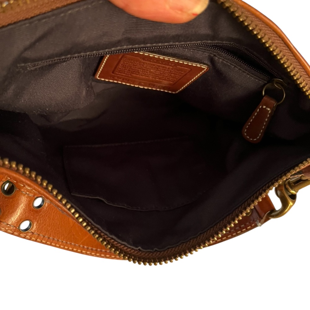 Coach Navy Leather , Denim Patchwork Bag Mixed Me… - image 6